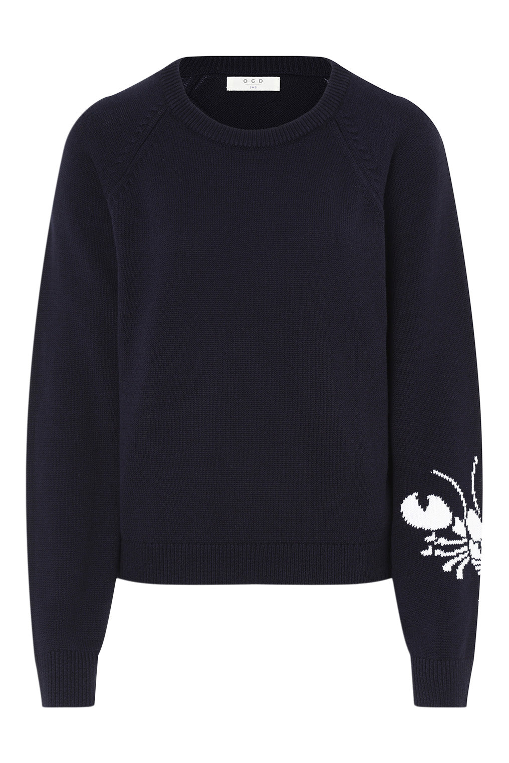 One Grey Day Camben Crewneck with Lobster in Navy Combo