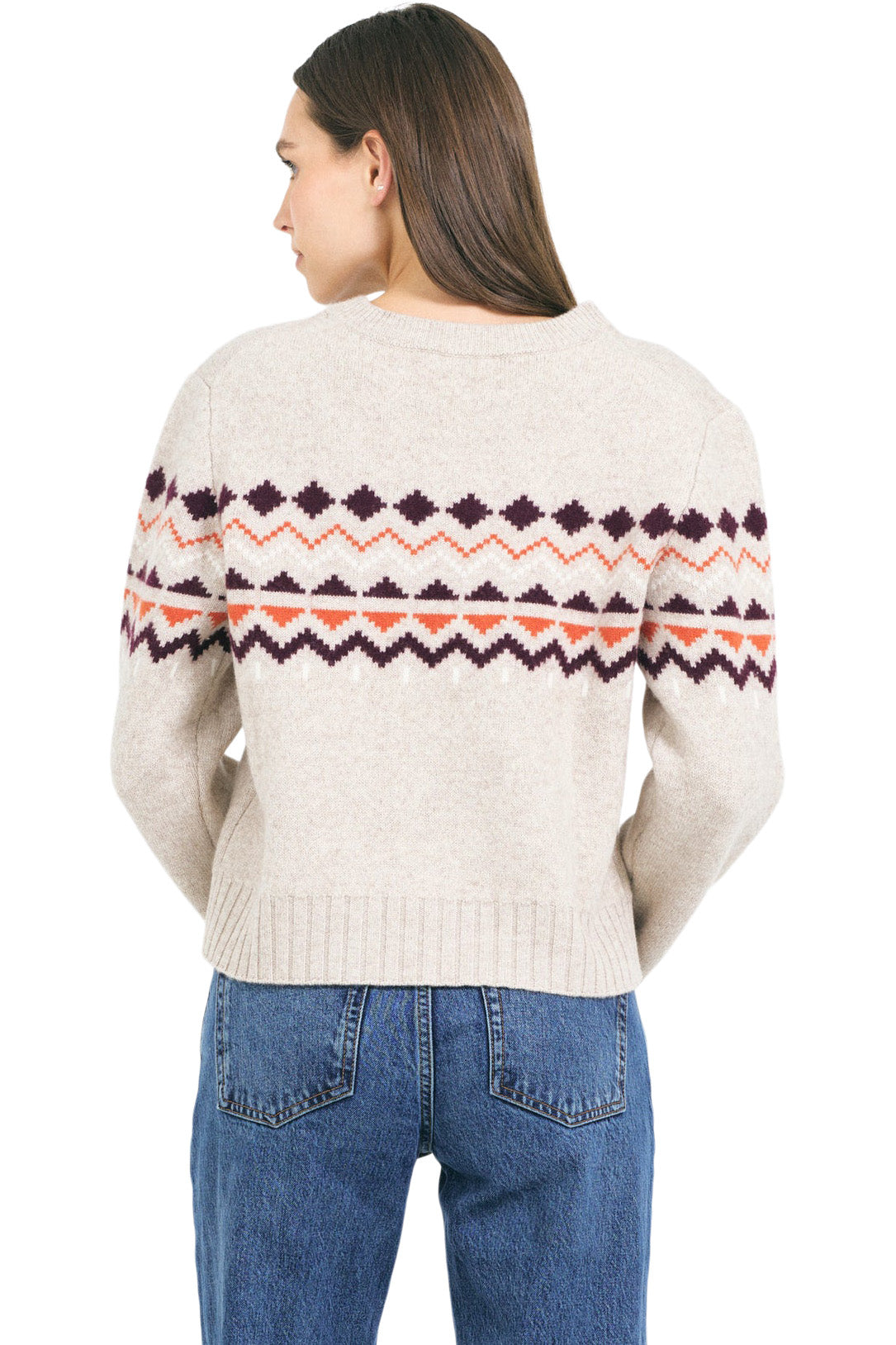 One Grey Day Johanna Pullover in Biscuit Combo