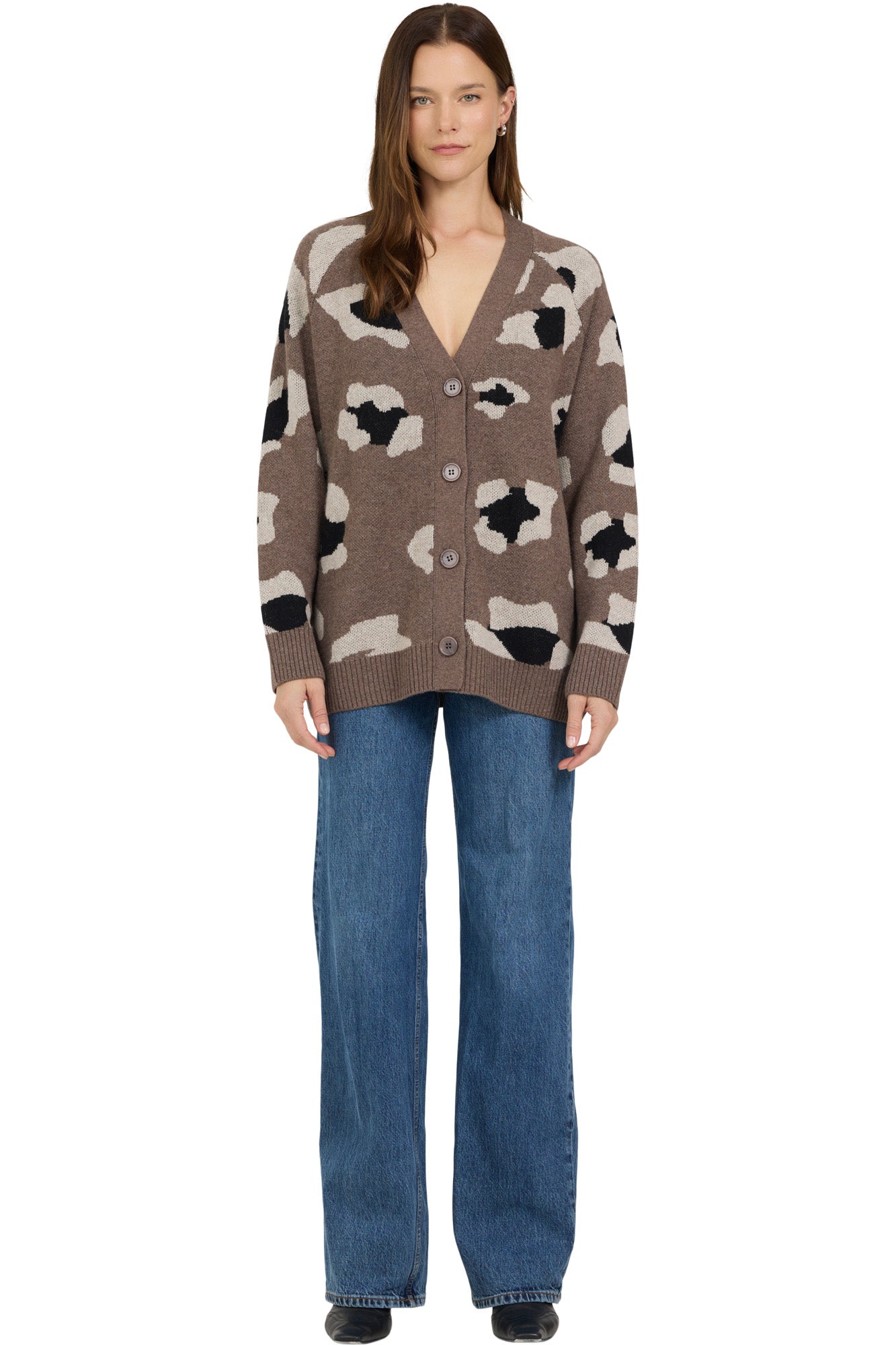 One Grey Day Leona Cardigan in Leopard