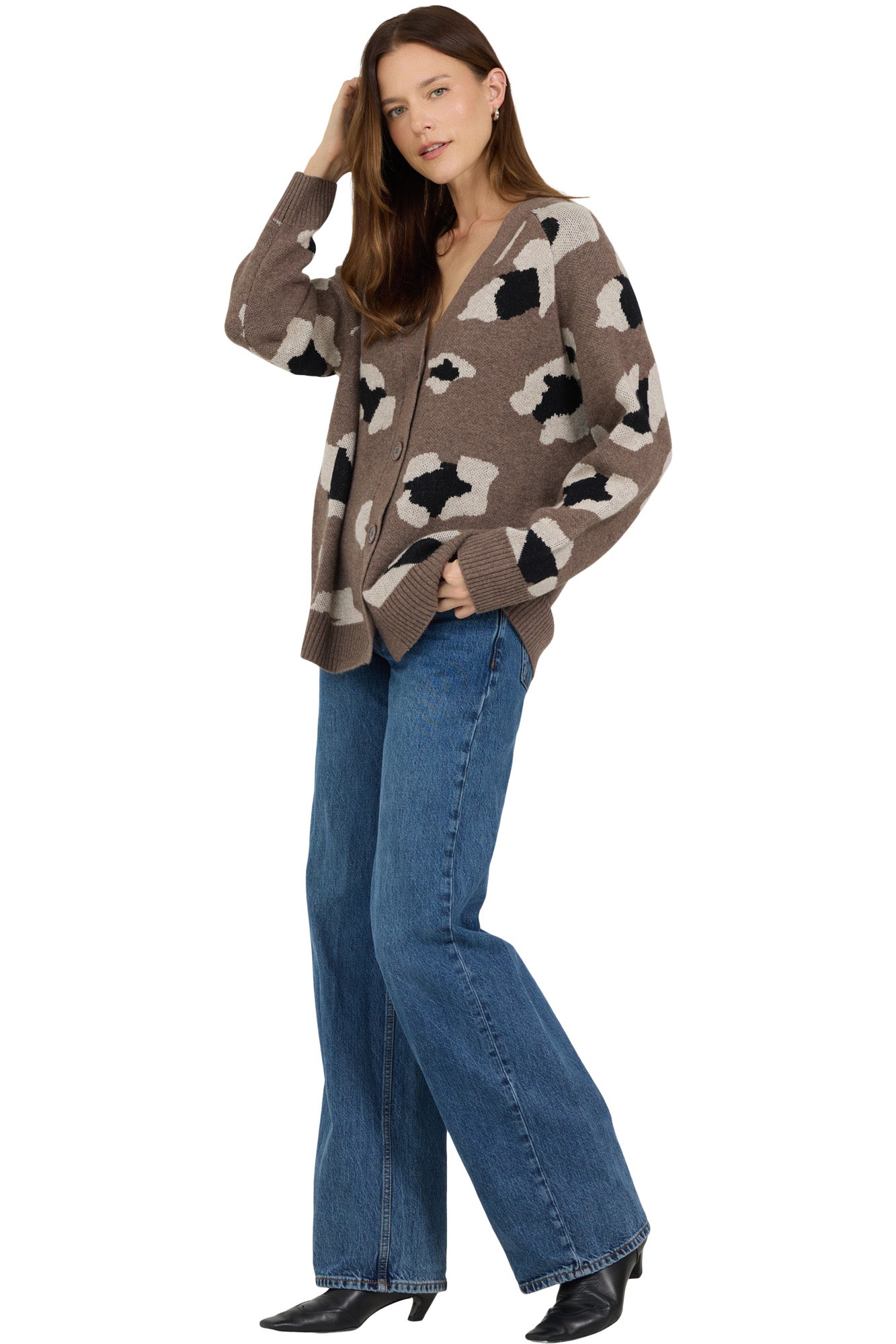 One Grey Day Leona Cardigan in Leopard