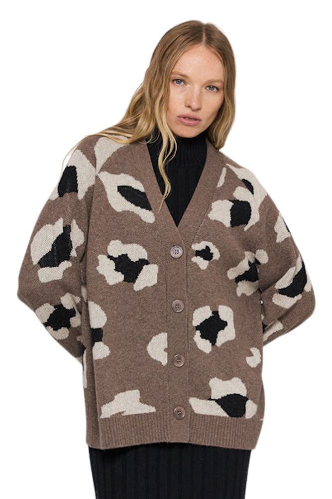 One Grey Day Leona Cardigan in Leopard