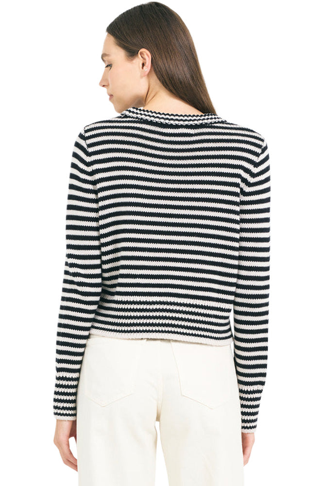 One Grey Day Lewes Crewneck Sweater in Canvas Combo