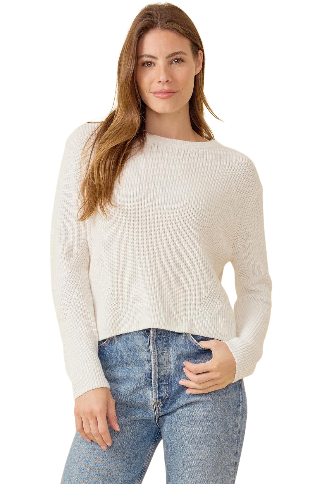 One Grey Day Orson Crewneck Pullover in Ivory