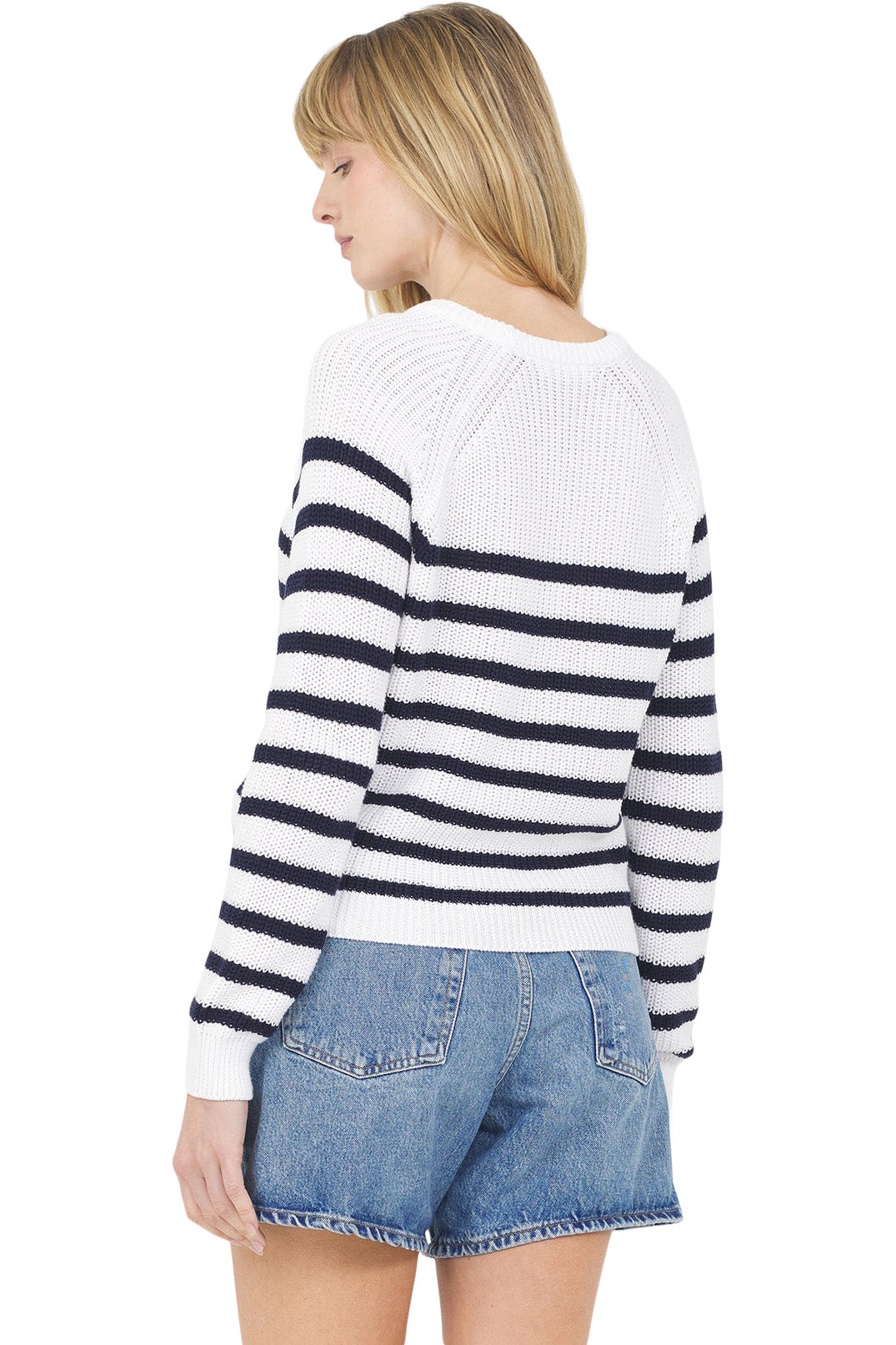 One Grey Day Raleigh Pullover in White Combo