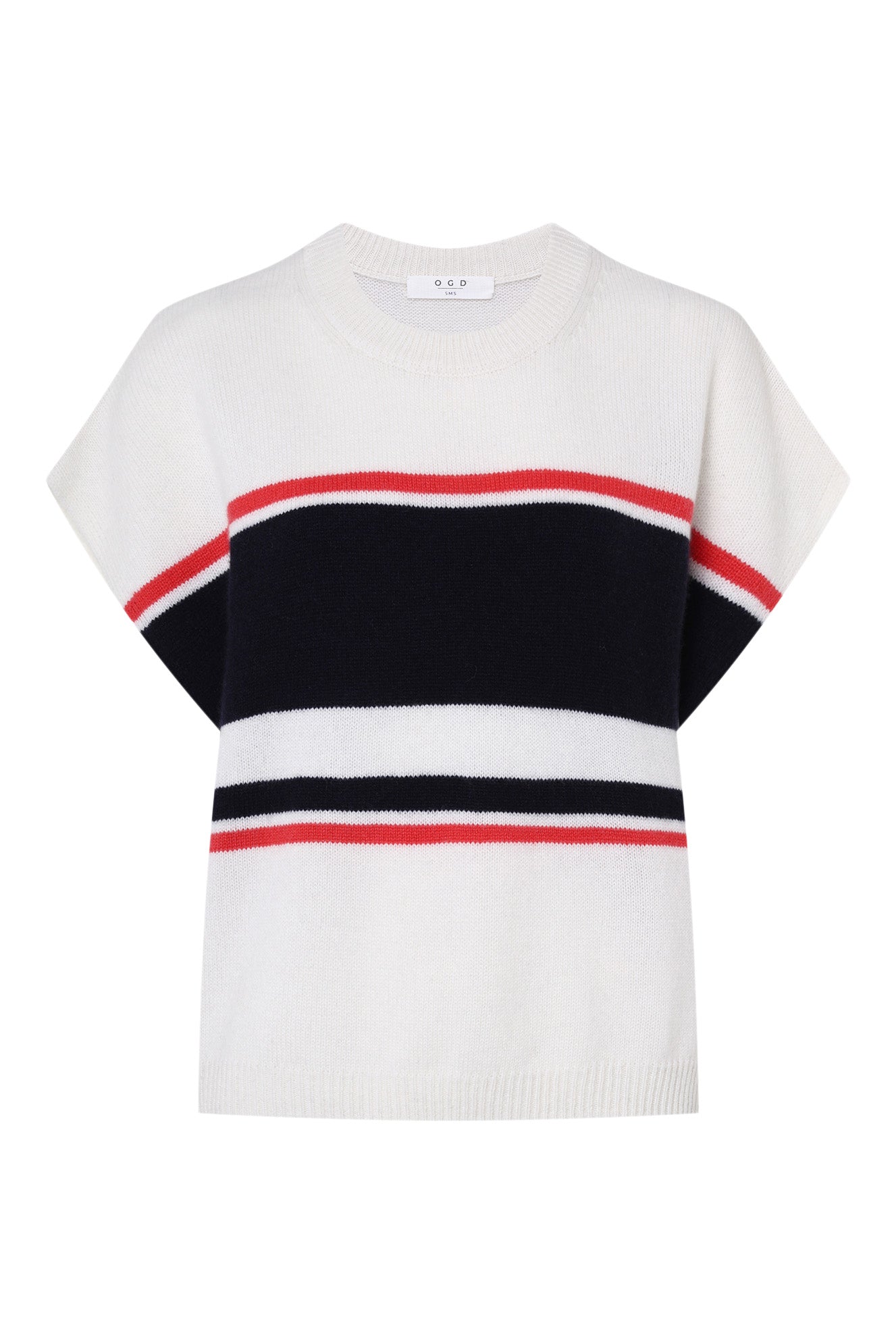 One Grey Day Shelly Cashmere Tee in Ecru Combo