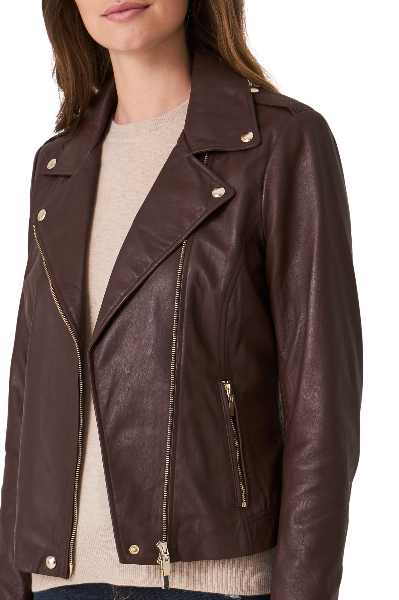 Repeat Cashmere Leather Moto Jacket