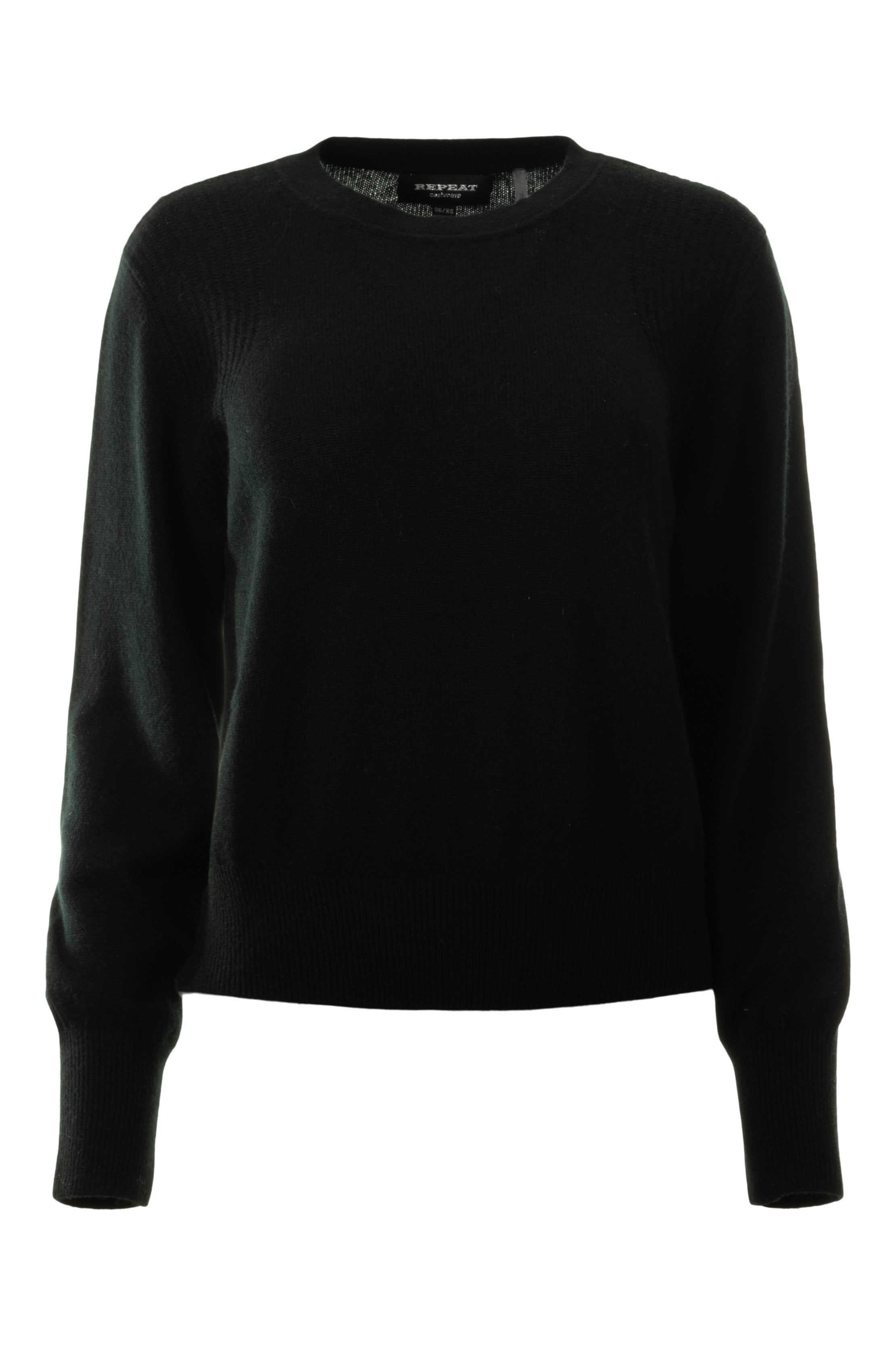 Repeat Cashmere Organic Cashmere Crewneck in Black