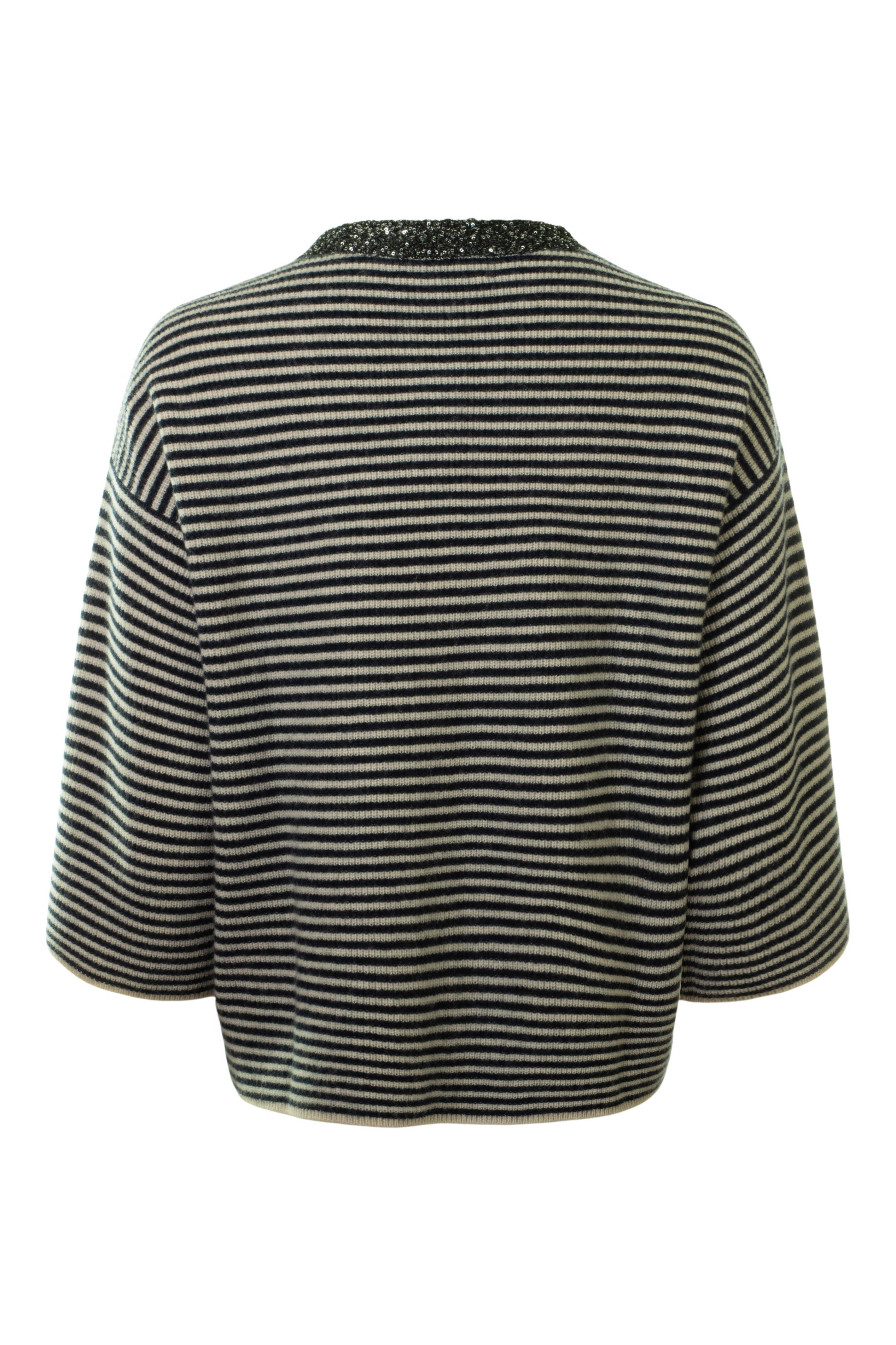 Repeat Cashmere Cardigan in Natural - Navy