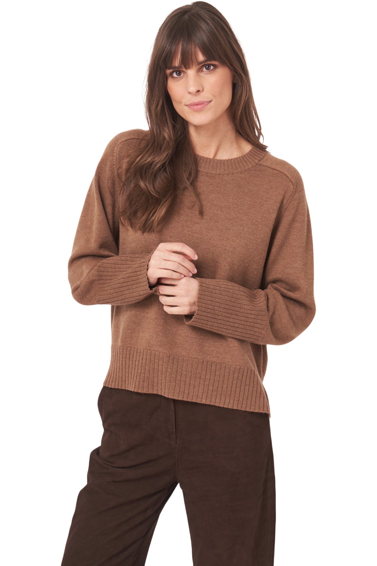Repeat Cashmere Sweater in Camel