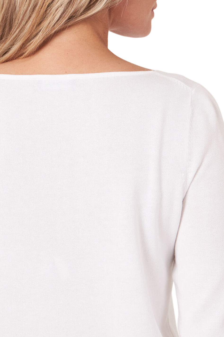 Repeat Cashmere Organic Cotton Long Sleeve Pullover in White