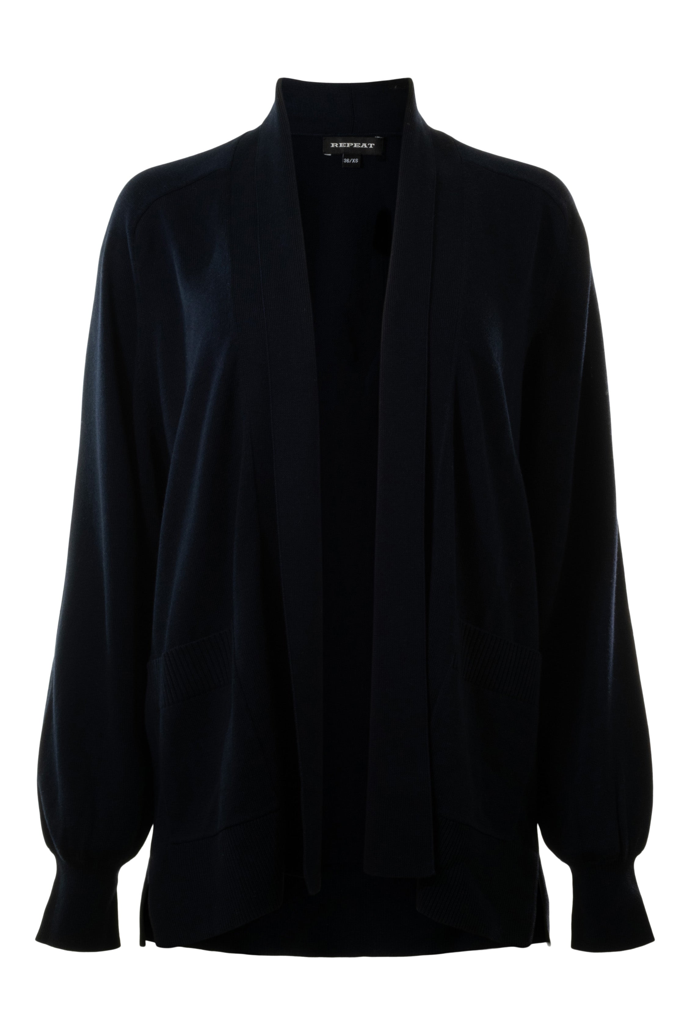 Repeat Cashmere Fine Knit Cotton Blend Cardigan with Pockets
