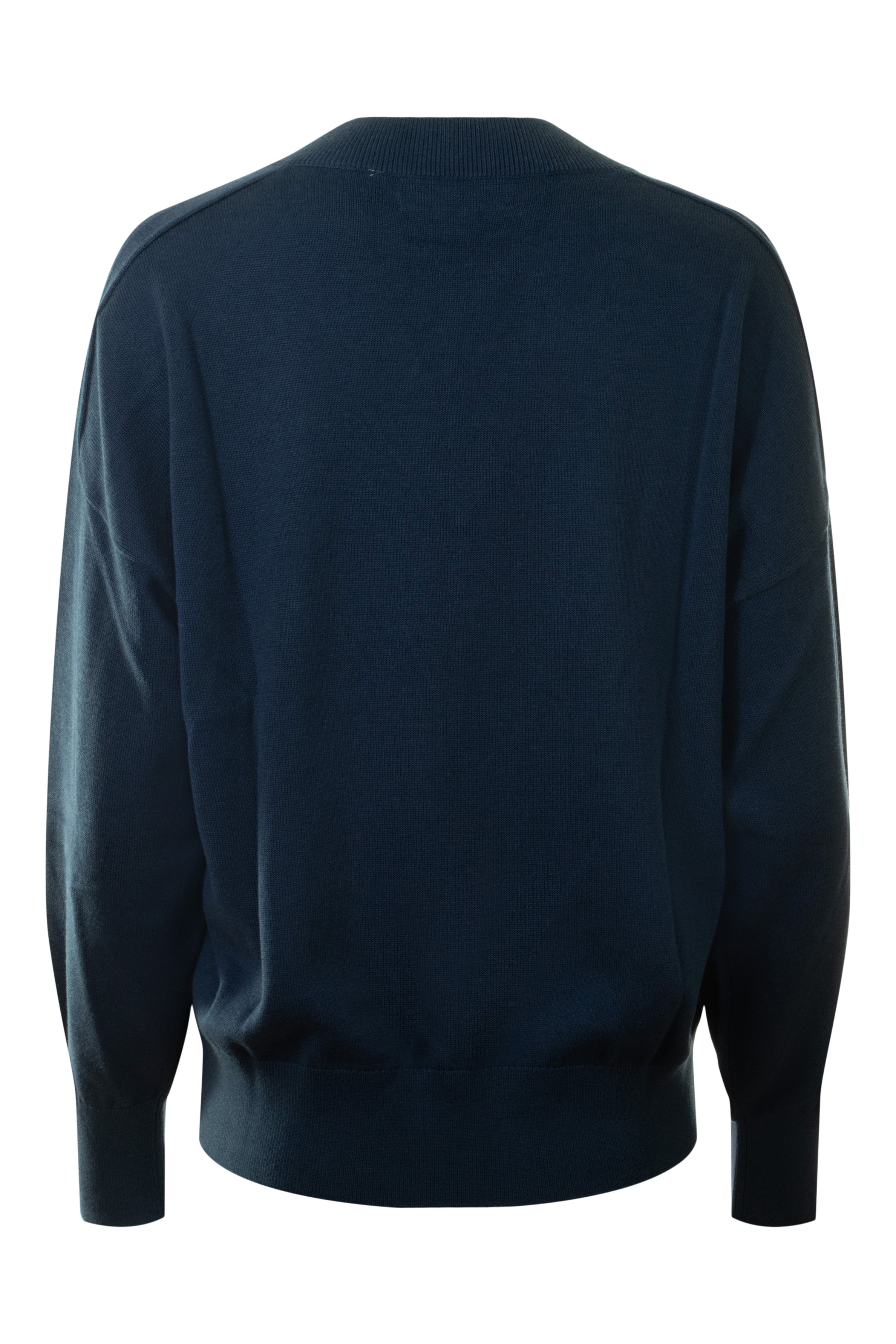 Repeat Cashmere Relaxed V-neck Sweater in Marine