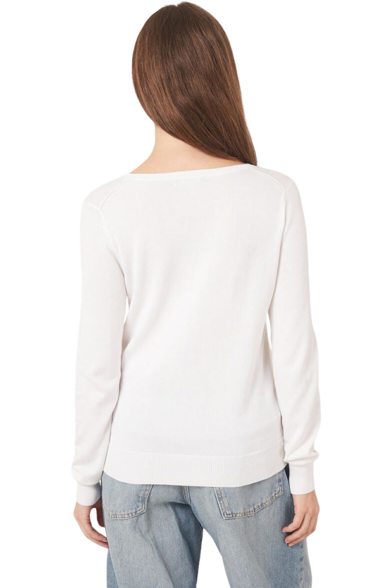 Repeat Cashmere Basic Cotton Fine Knit V-neck Pullover