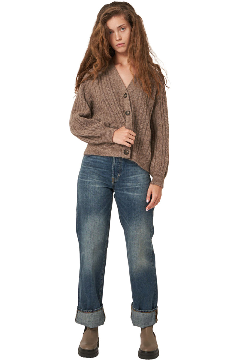 Repeat Cashmere Buttoned Cable Knit Cardigan