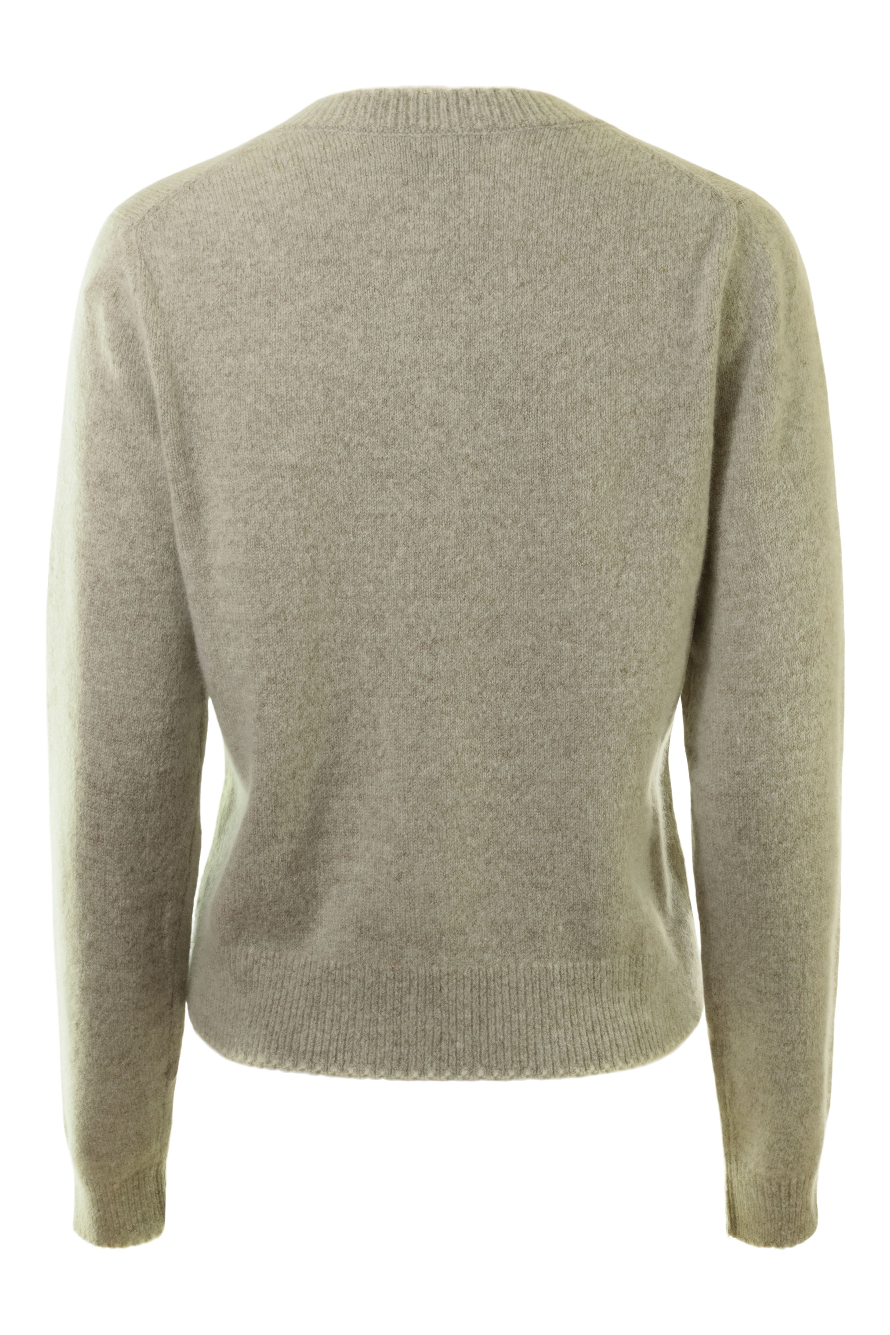 Repeat Cashmere Cashmere-Wool Bouclé Cardigan with Scalloped Edges in Hazel