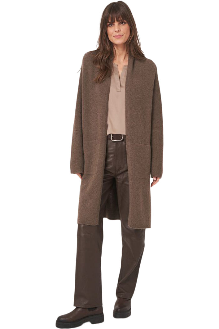 Repeat Cashmere Chunky Knit Cardigan in Cacao