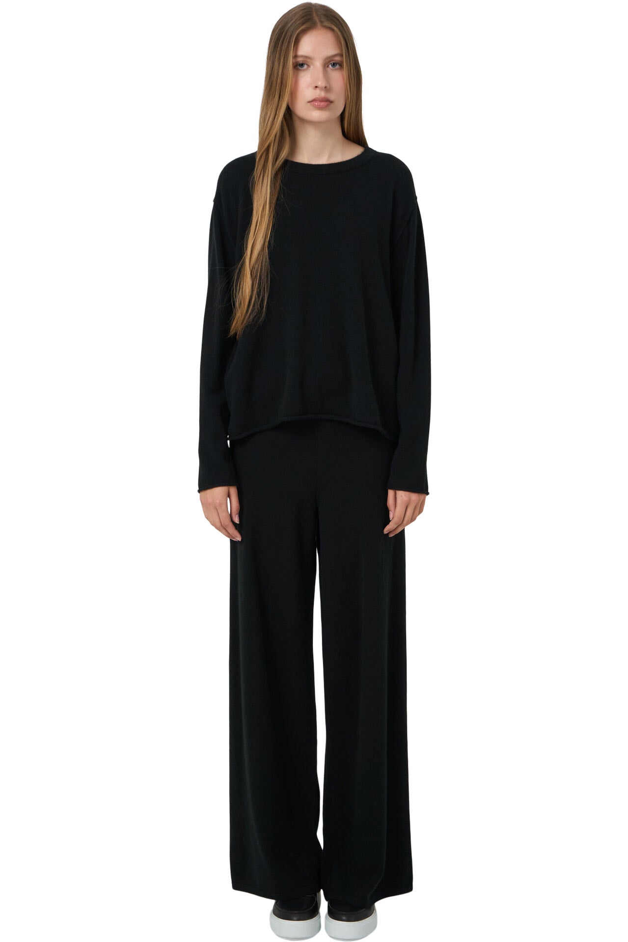 Repeat Cashmere Fine-Knit Organic Cashmere Sweater with Side Slits