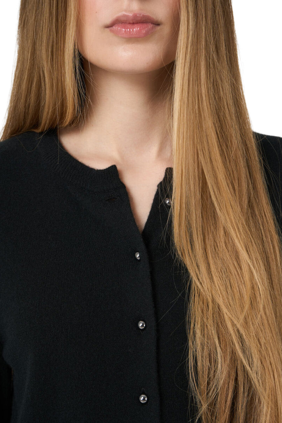 Repeat Cashmere Fine Knit Cardigan in Black