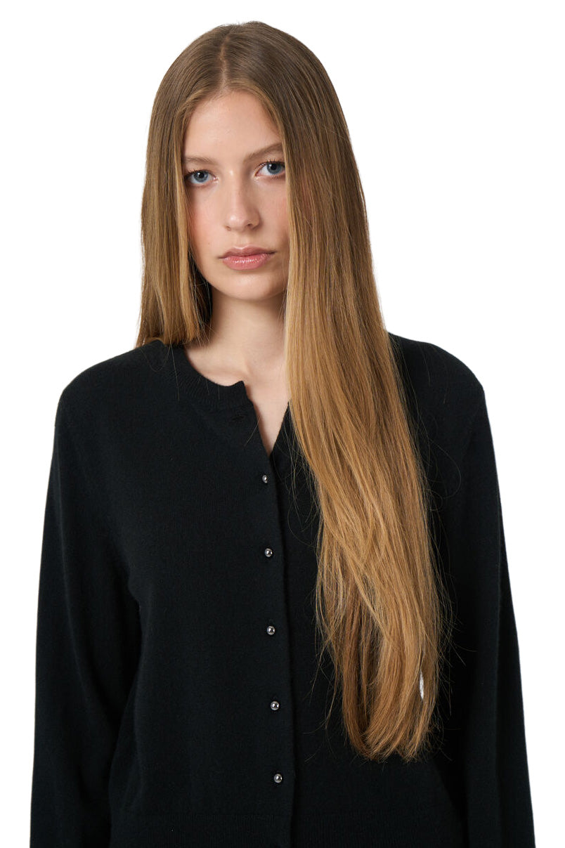 Repeat Cashmere Fine Knit Cardigan in Black