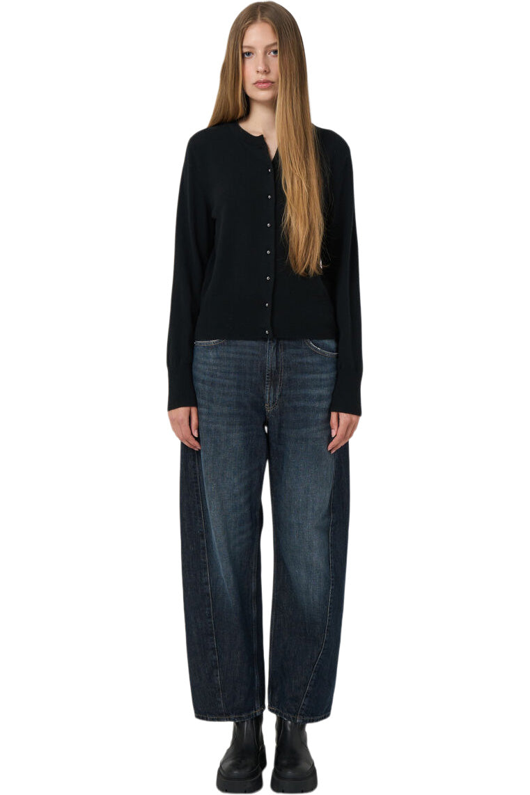 Repeat Cashmere Fine Knit Cardigan in Black