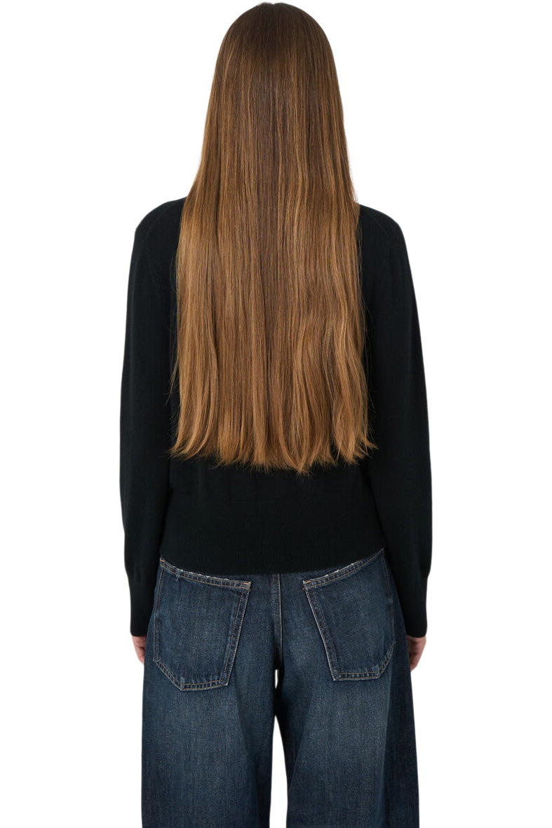 Repeat Cashmere Fine Knit Cardigan in Black