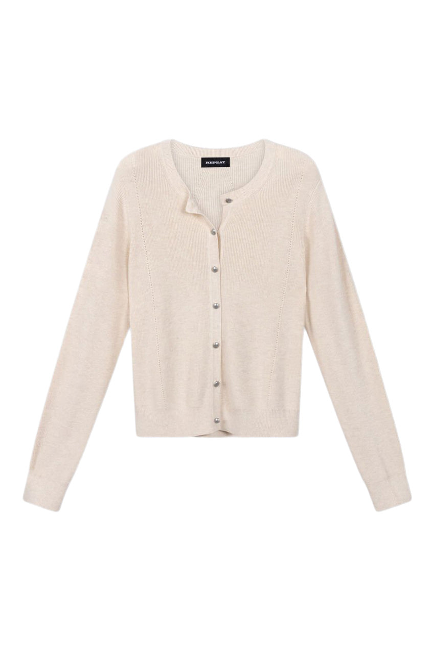 Repeat Cashmere Fine Knit Rib Cardigan