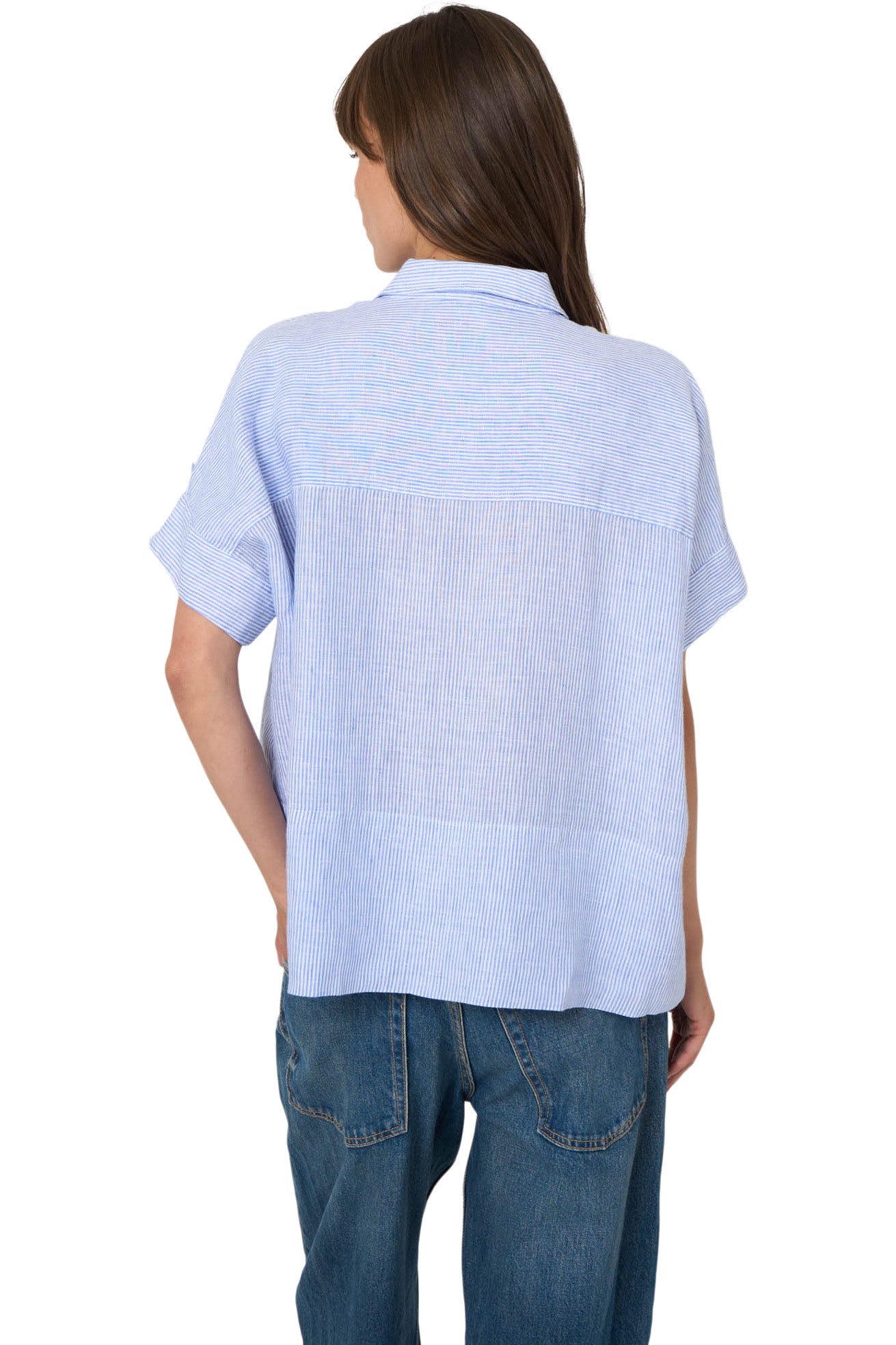 Repeat Cashmere Linen Shirt in Blue