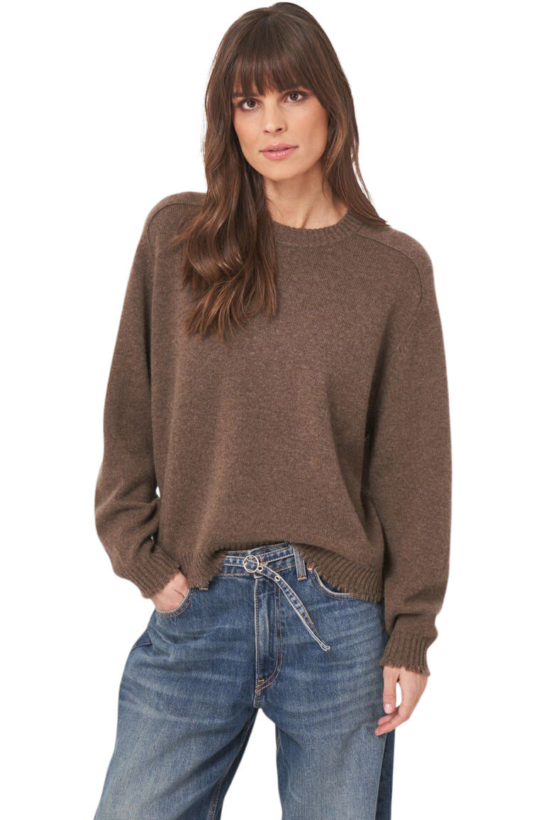 Repeat Cashmere Relaxed Fit Crewneck Sweater
 in Cacao