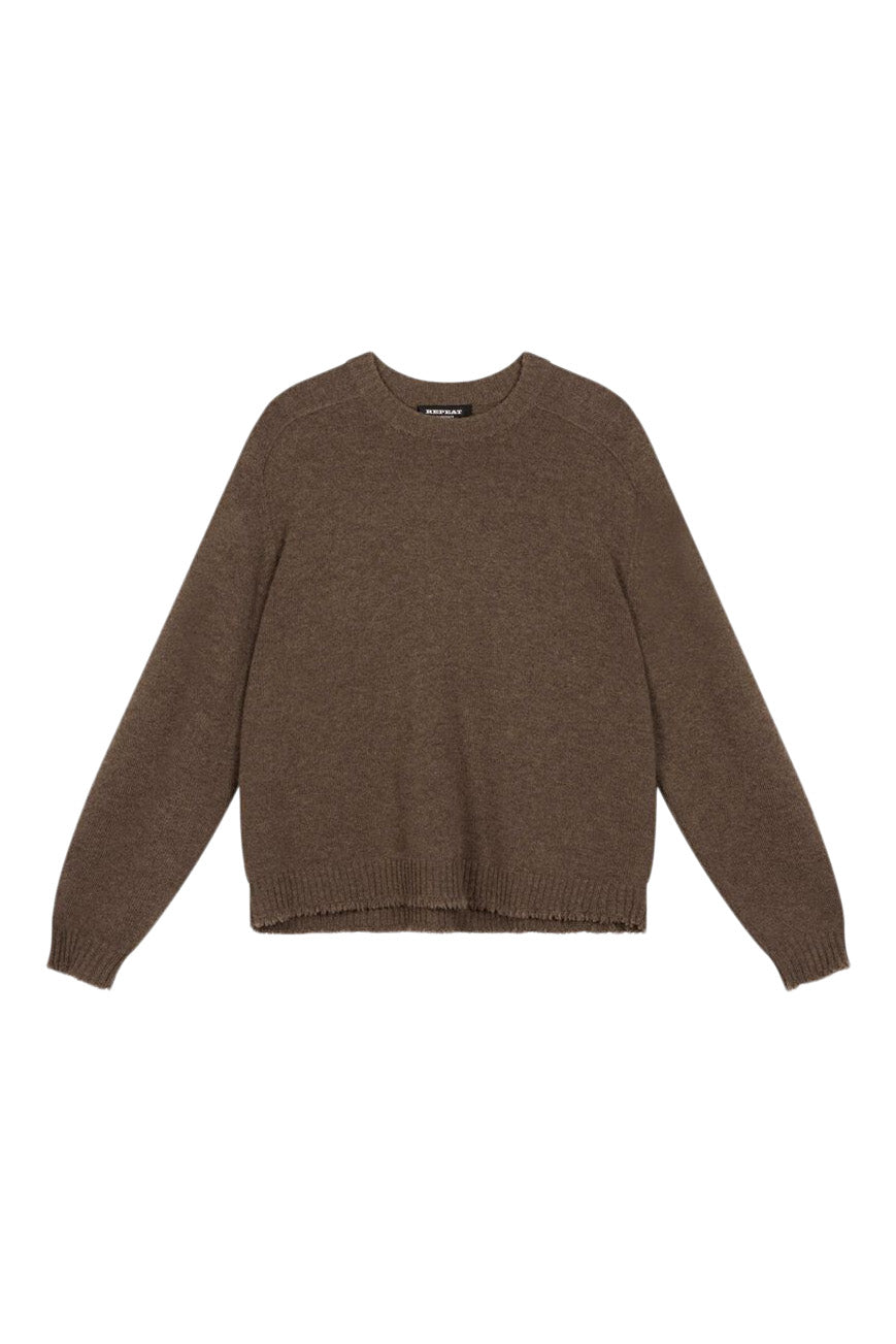 Repeat Cashmere Relaxed Fit Crewneck Sweater
 in Cacao