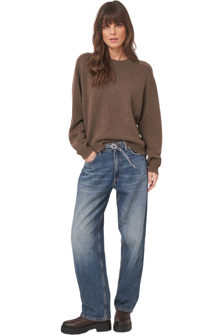 Repeat Cashmere Relaxed Fit Crewneck Sweater
 in Cacao