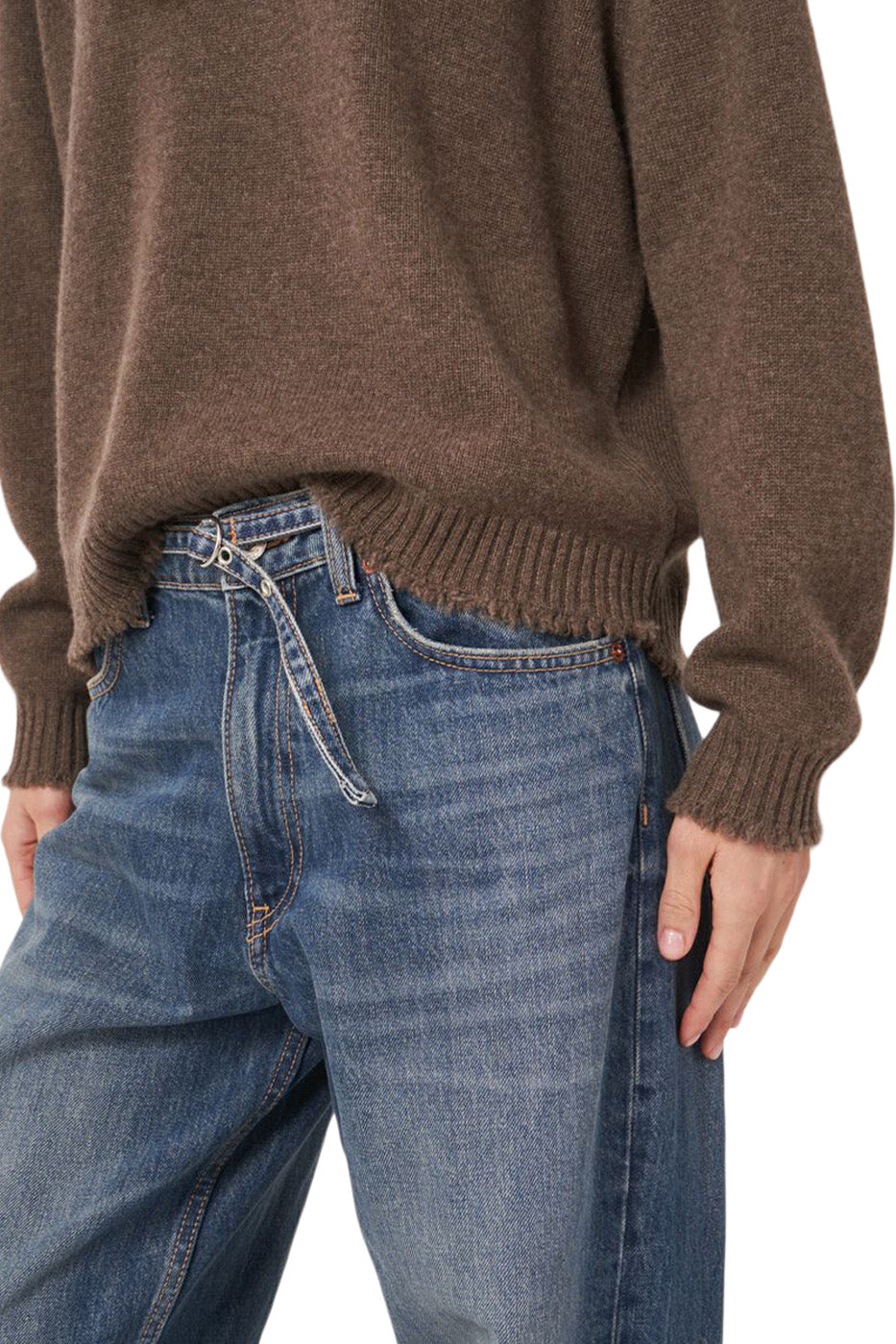 Repeat Cashmere Relaxed Fit Crewneck Sweater
 in Cacao