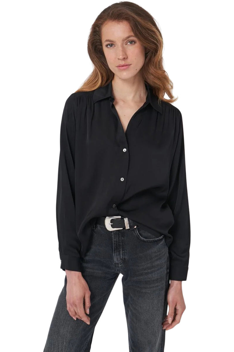 Repeat Cashmere Silk Blouse in Black