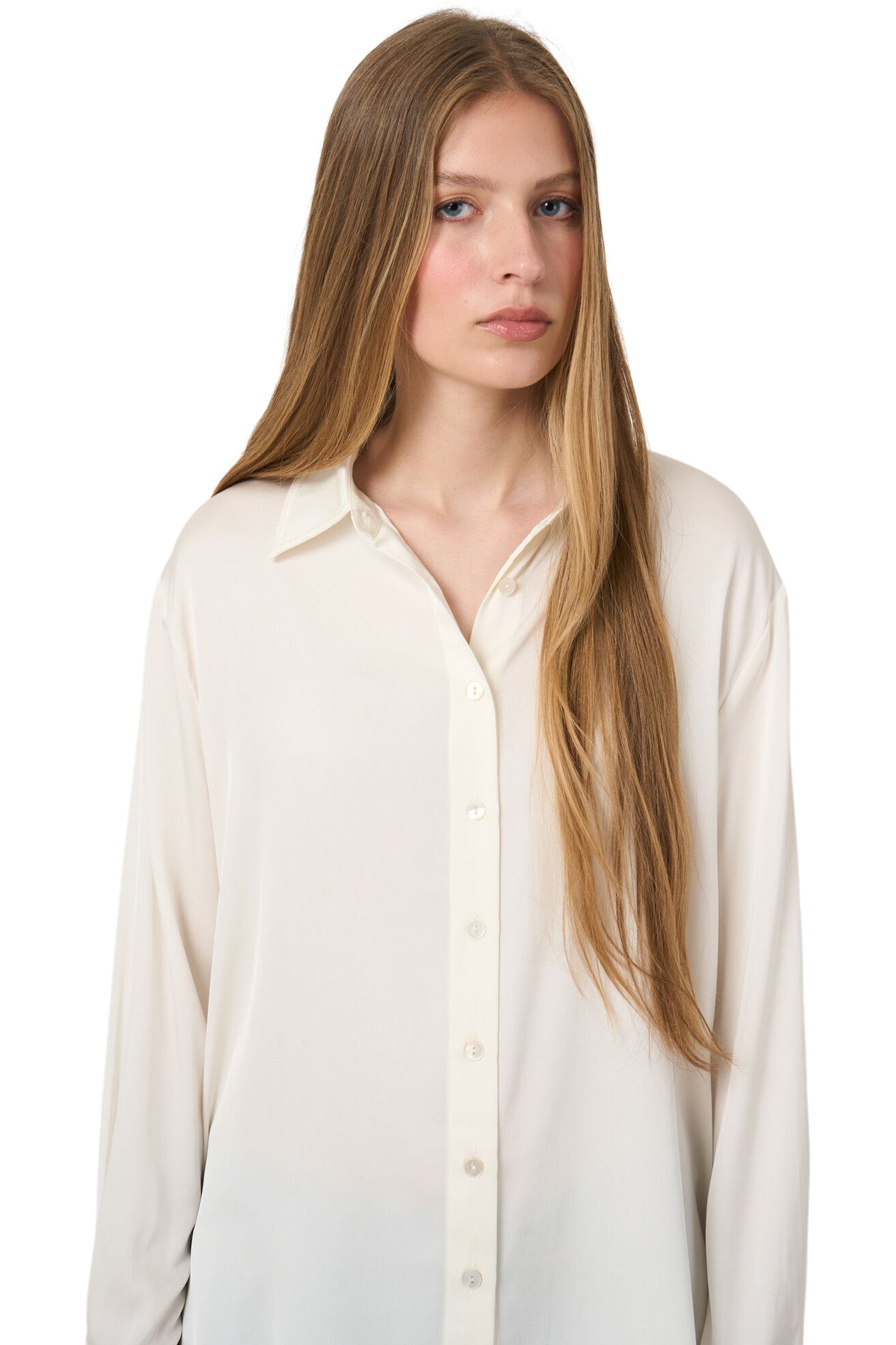 Repeat Cashmere Silk Blouse in Cream