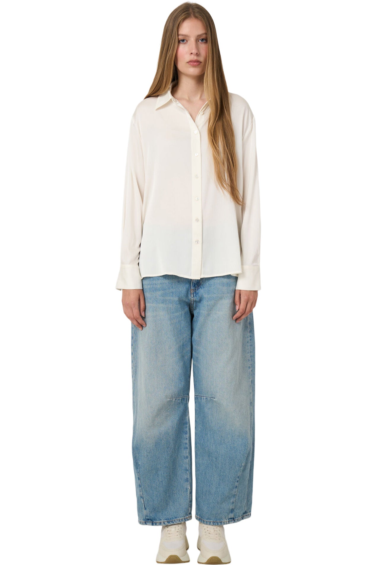 Repeat Cashmere Silk Blouse in Cream