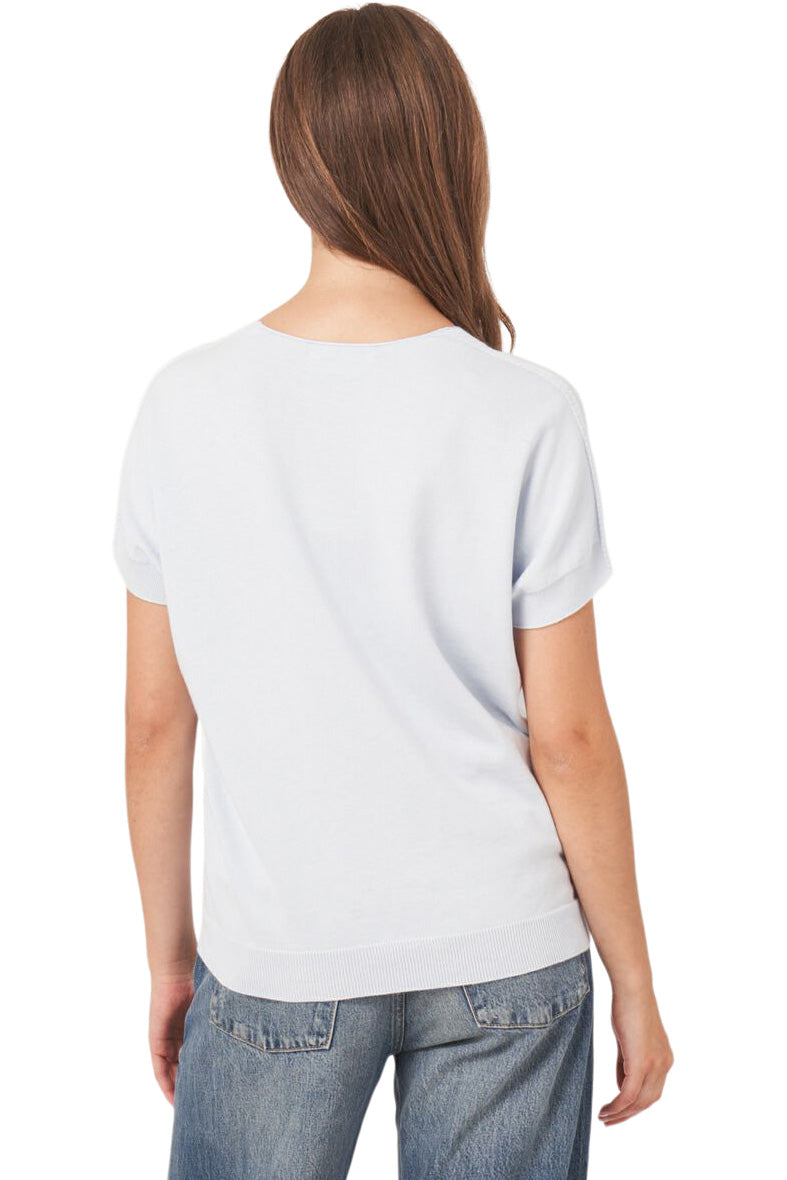 Repeat Cashmere Fine Rib Knit Cashmere Blend Sweater in Wave