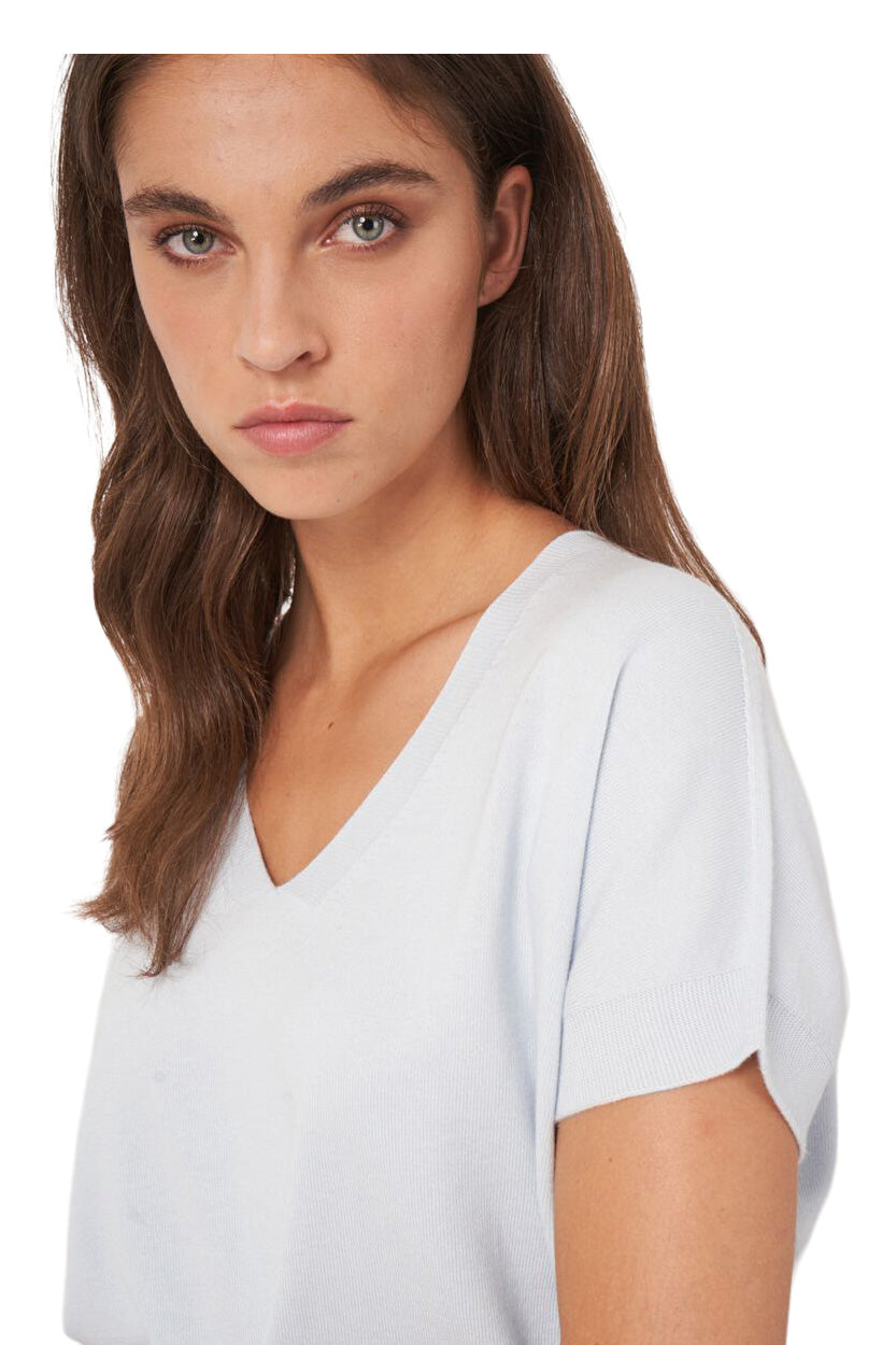 Repeat Cashmere Fine Rib Knit Cashmere Blend Sweater in Wave