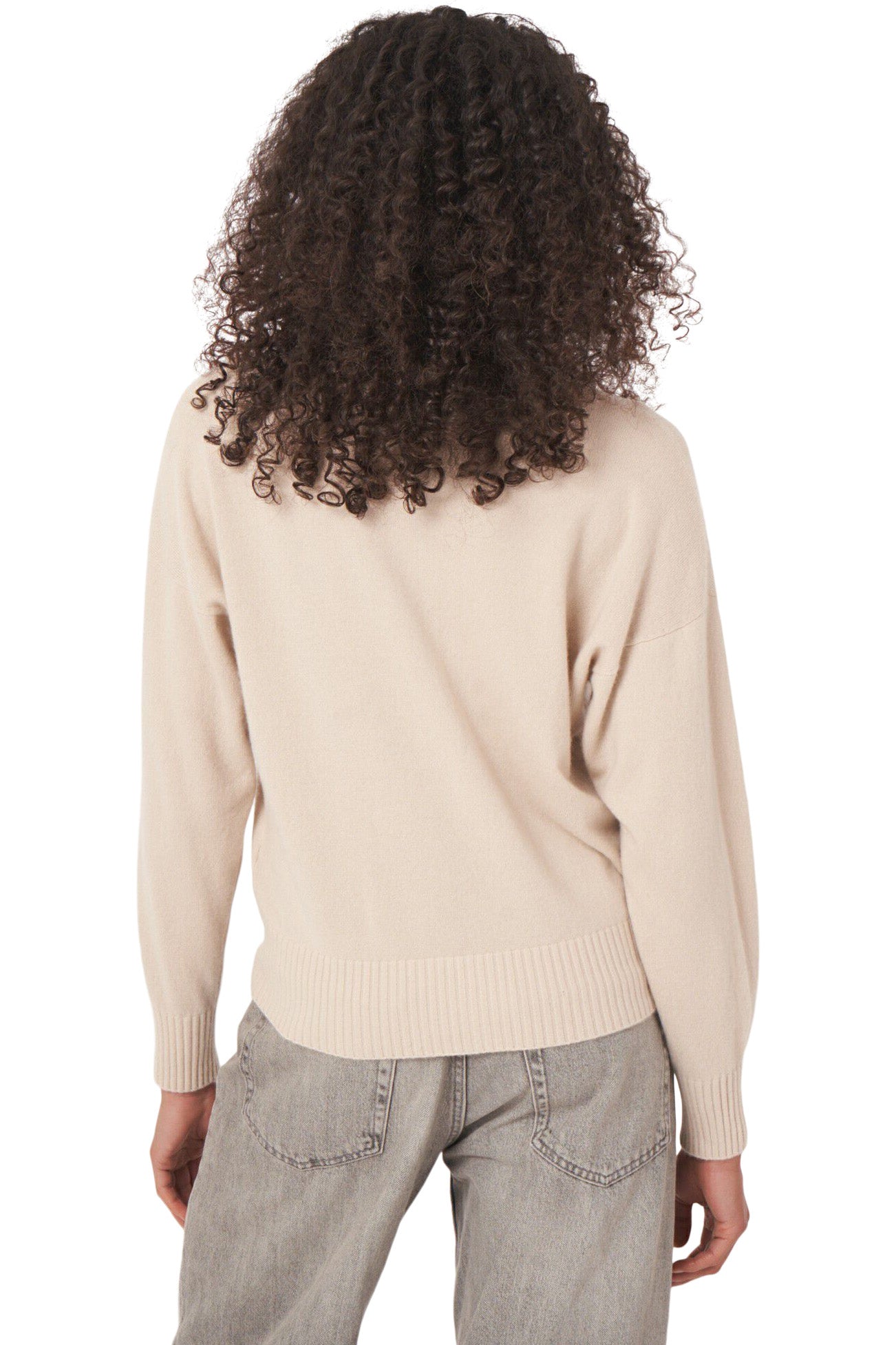 Repeat Cashmere Loose Fit Sweater with Embroidered Pearl Trim