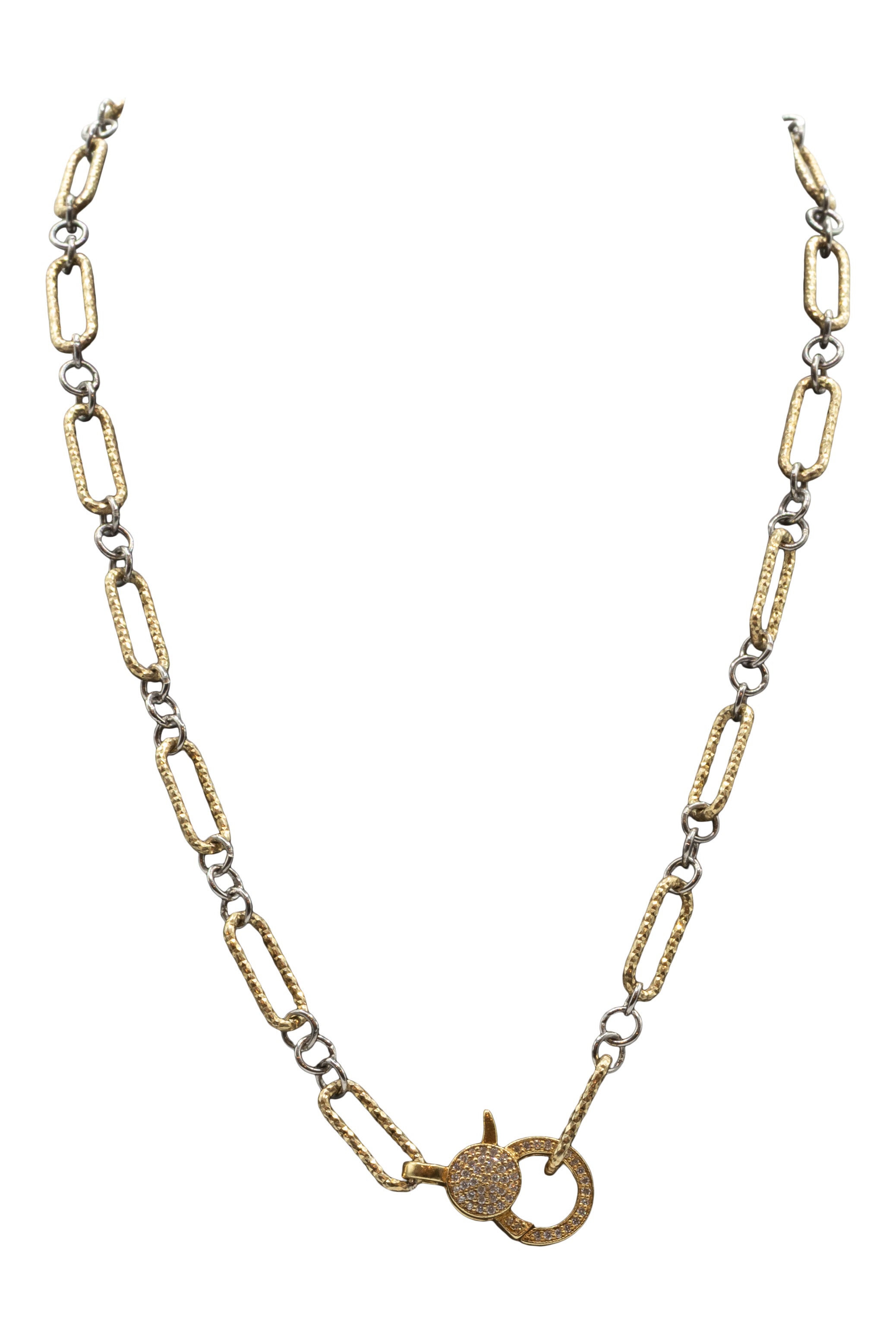 Royal Nomad Jewelry Paperclip Necklace in Yellow Gold - Silver