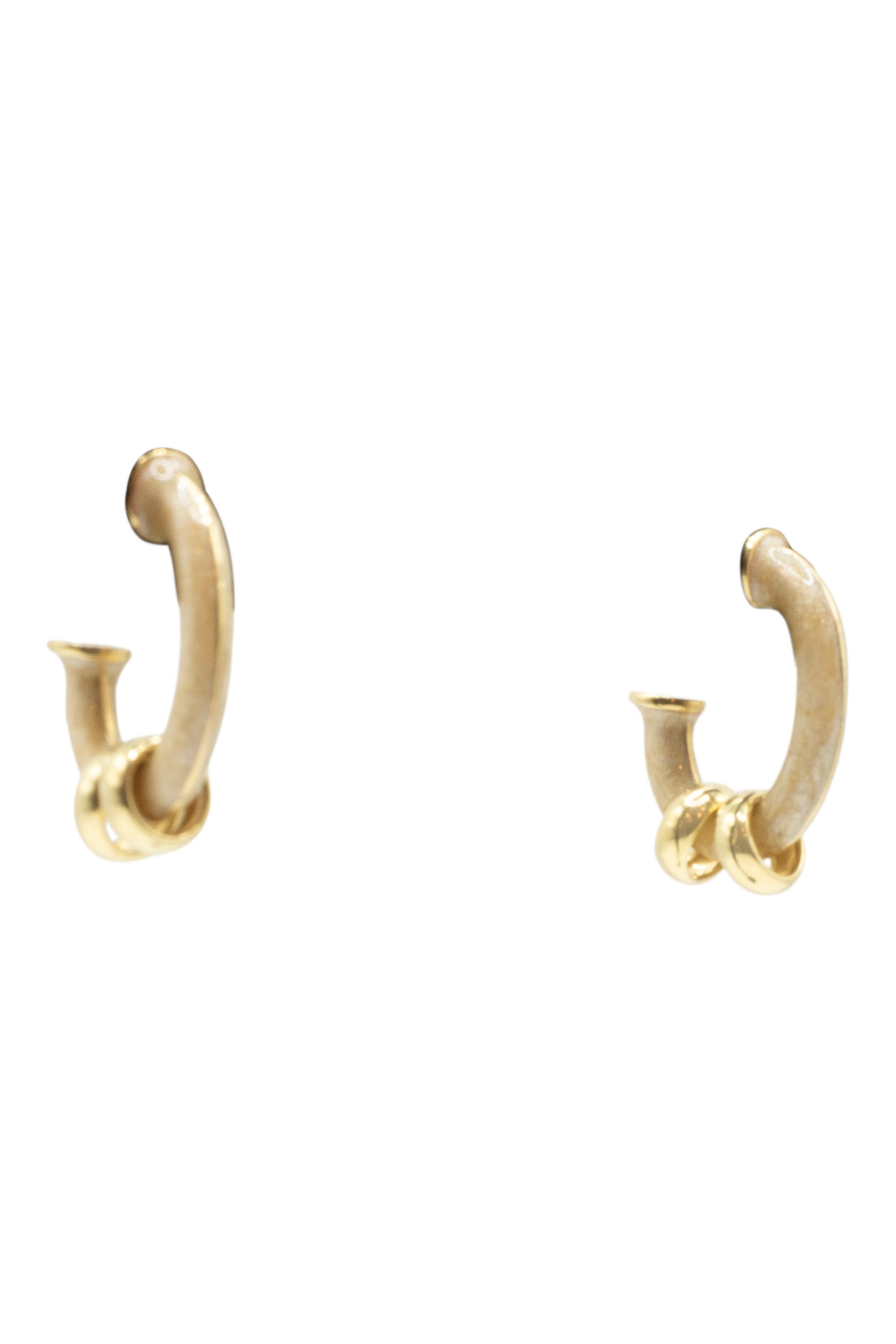 Royal Nomad Jewelry Enamel Hoop Earrings in Cream