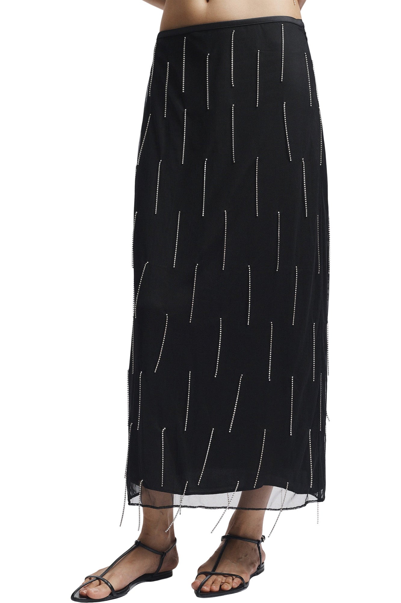 Saint Art Billie Fringe Skirt in Black