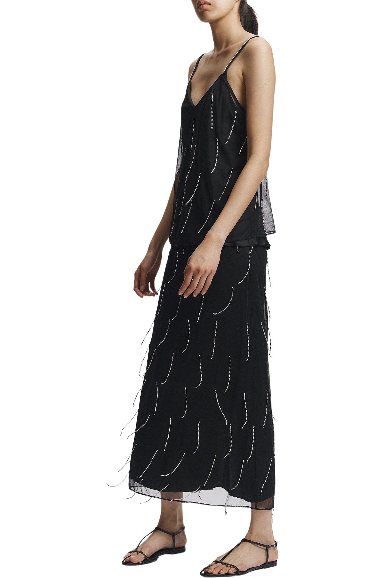 Saint Art Billie Fringe Skirt in Black