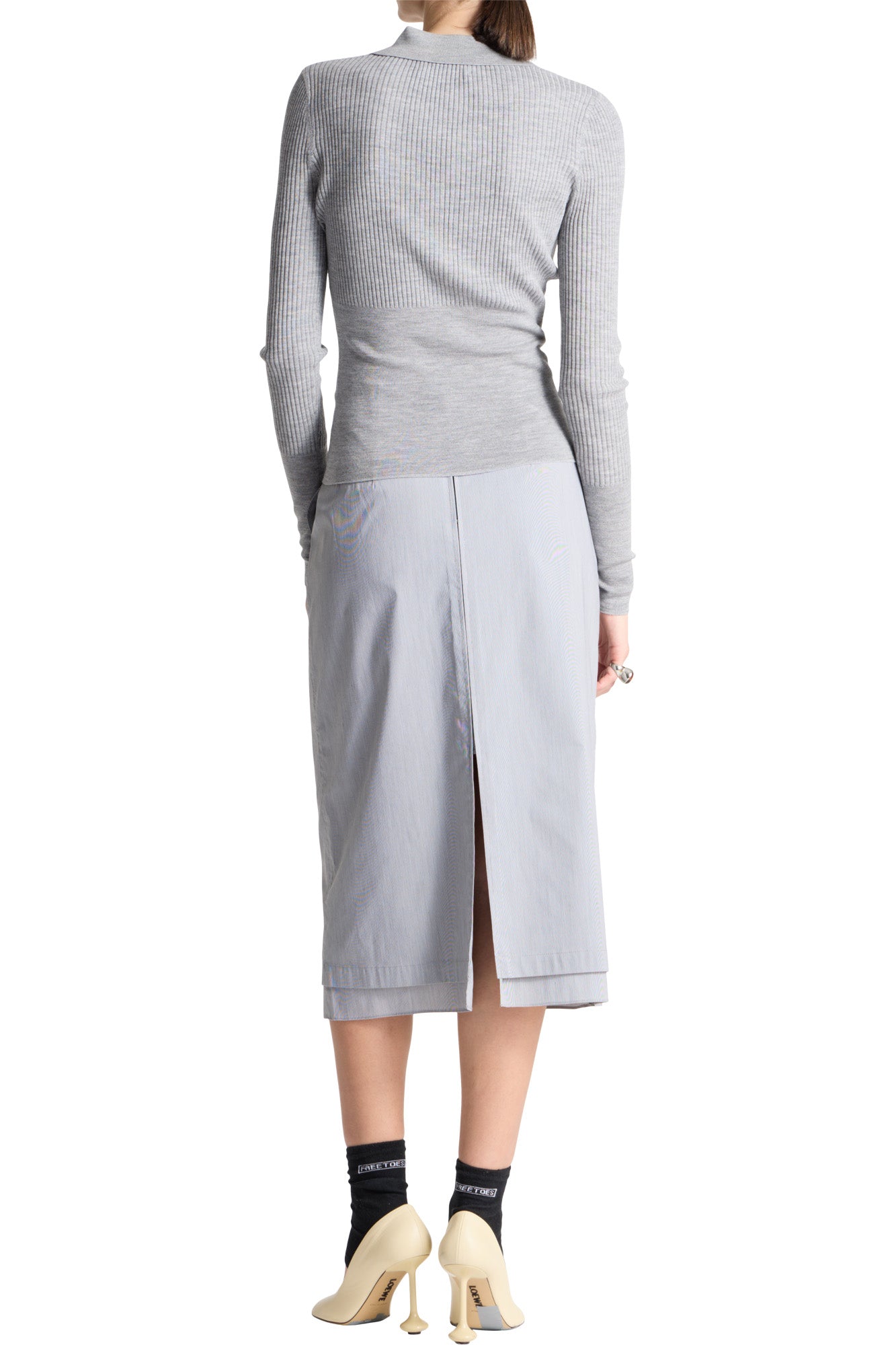 Saint Art Dutton Midi Skirt in Black White Stripe