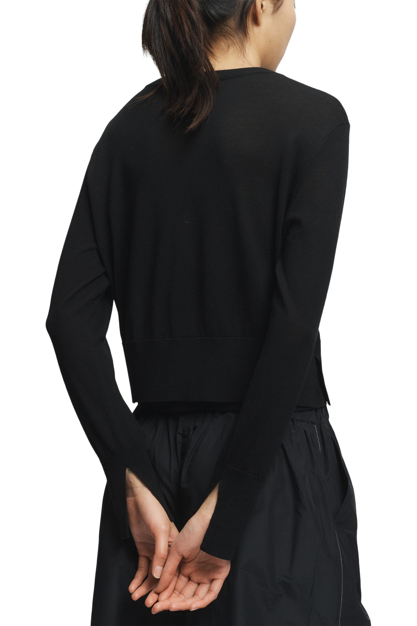 Saint Art Elodie Layered Crewneck Knit in Black
