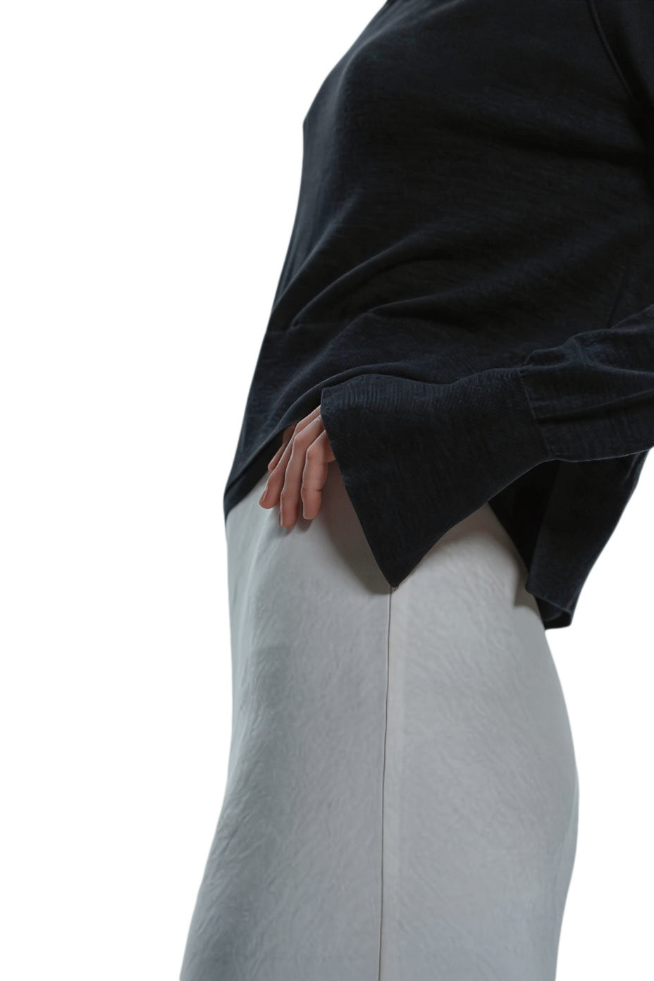 Saint Art Elodie Layered Crewneck Knit in Black