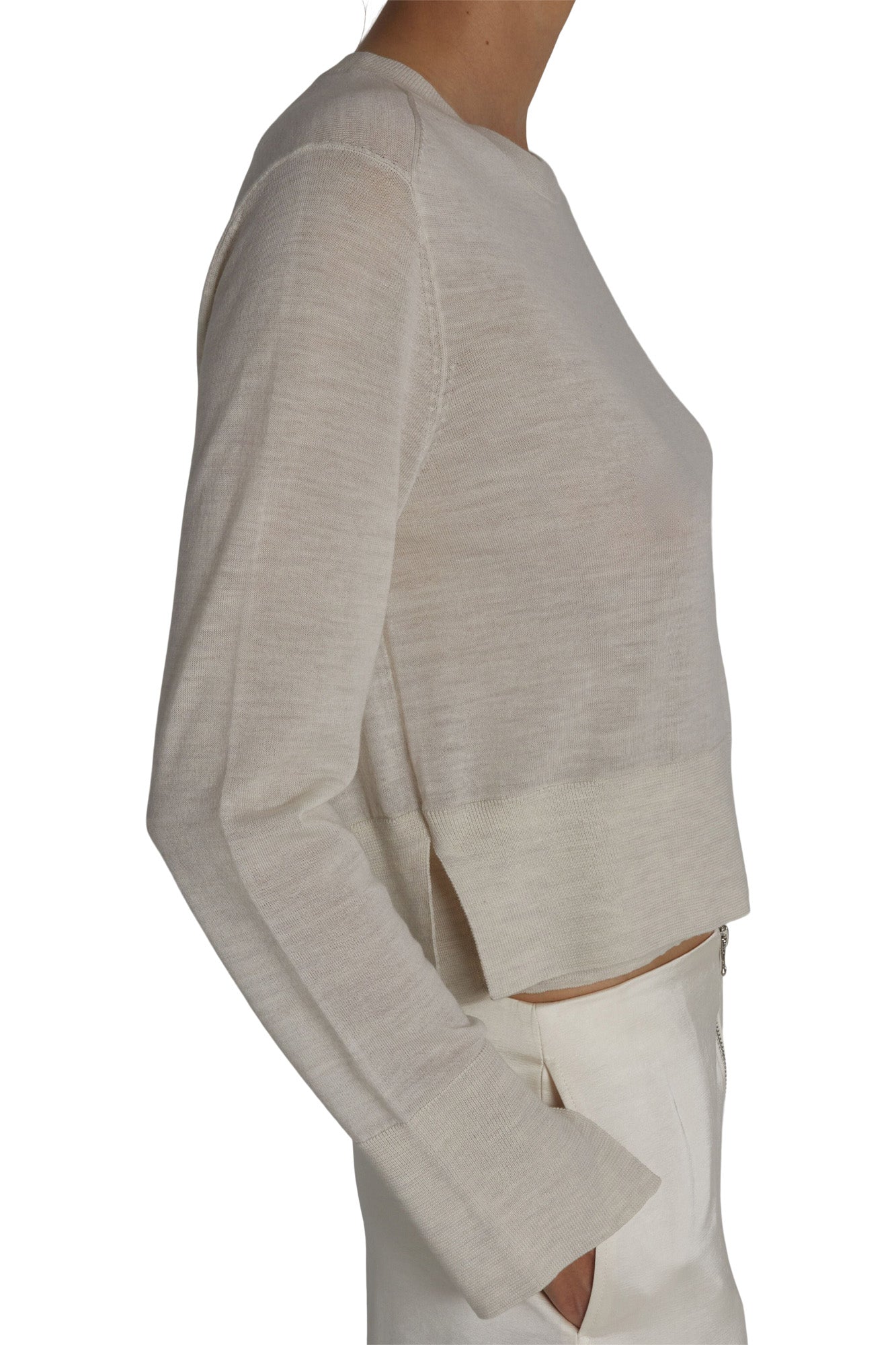 Saint Art Elodie Layered Crewneck Sweater in Ivory
