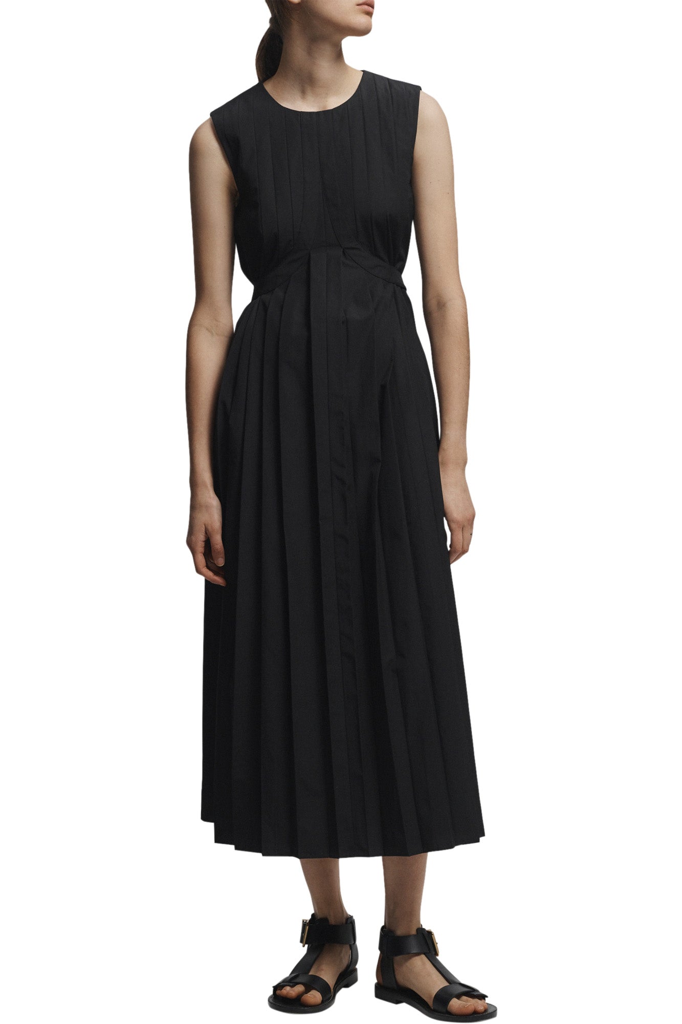 Saint Art Judson Pleated Maxi Dress in Black