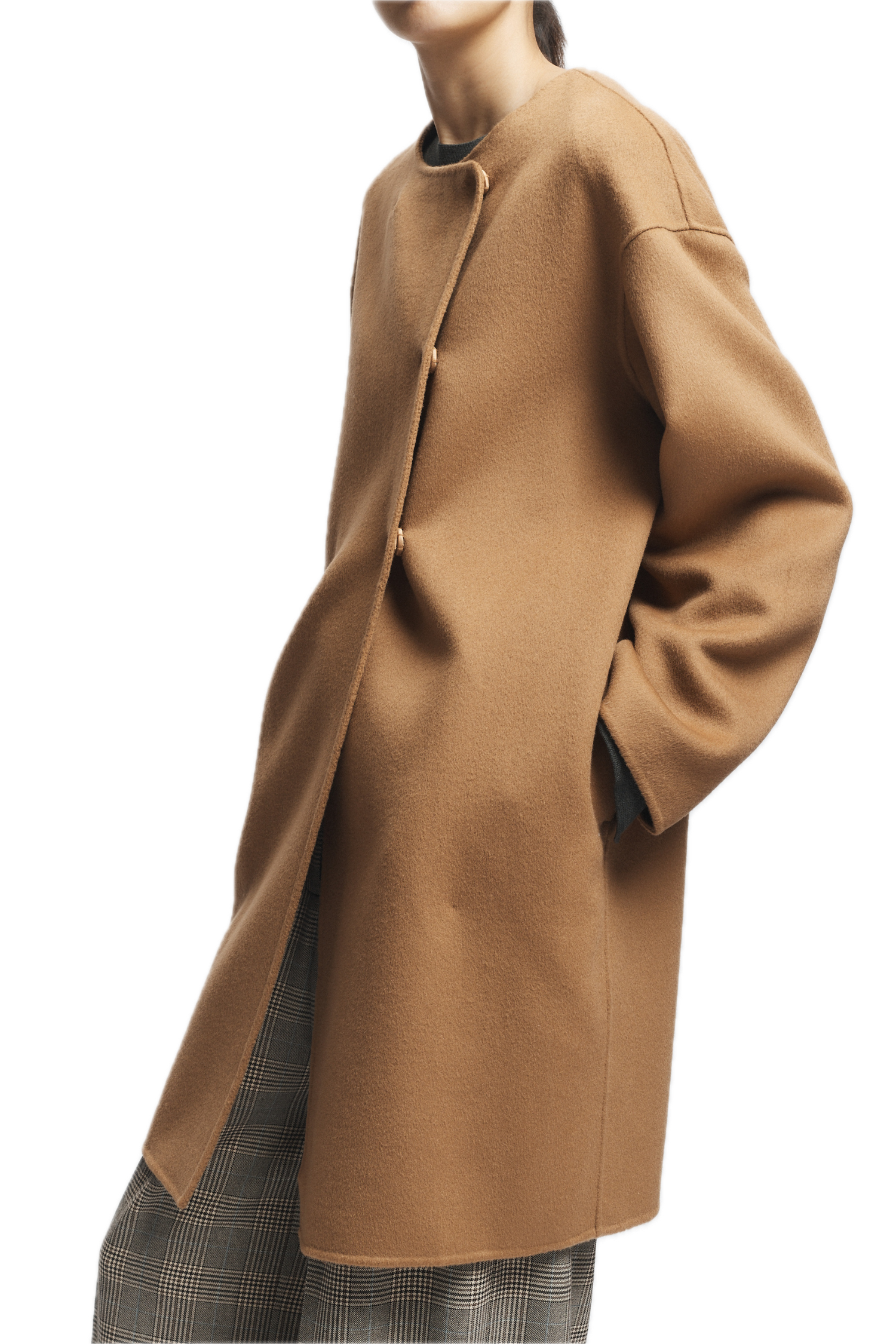 Saint Art Orla Wool Scarf Coat in Camel