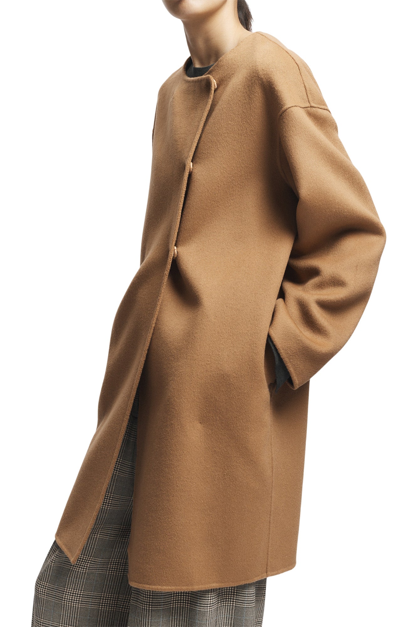 Saint Art Orla Wool Scarf Coat in Camel