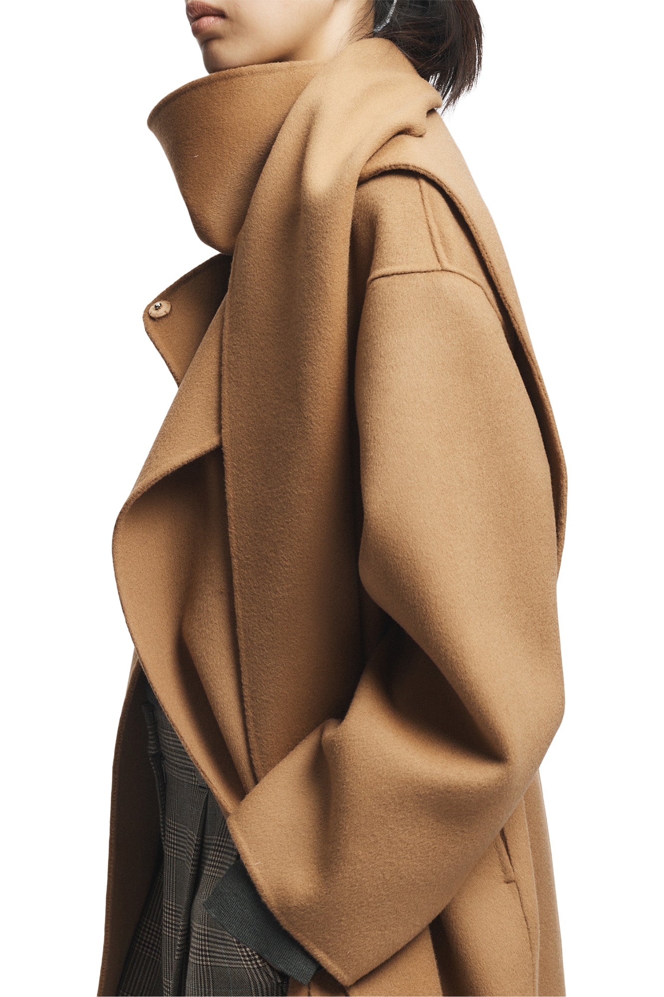 Saint Art Orla Wool Scarf Coat in Camel