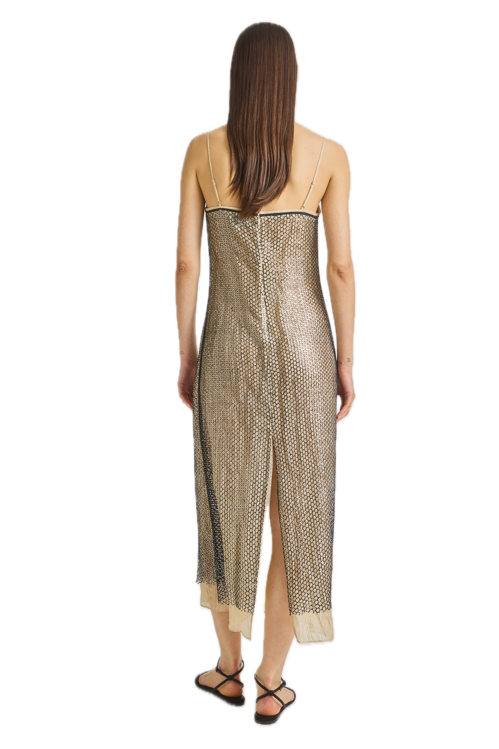 Saint Art Orleans Mesh Sequin Dress in Black
